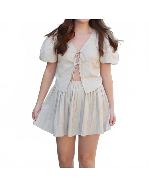 SOFIA The Label Gray Aria Linen Blouse