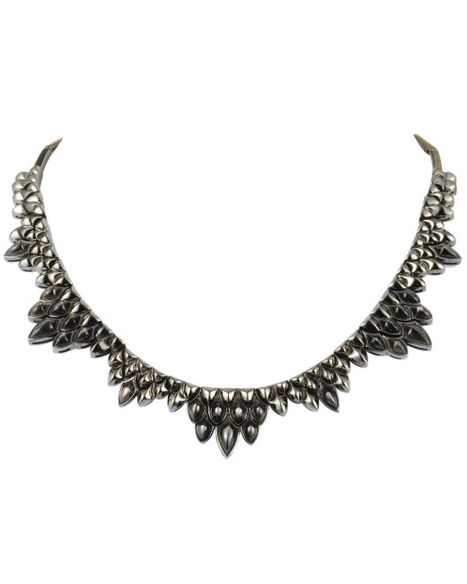 Stephen Webster Metallic Superstud Silver And Black Rhodium Black Mother Of Pearl Inlay Collar Necklace
