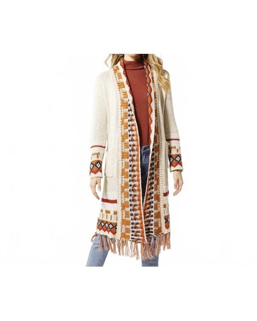Coco + Carmen White Zahara Cardigan With Fringe
