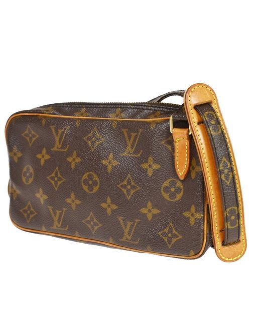 Louis Vuitton Brown Marly Canvas Shoulder Bag (pre-owned)