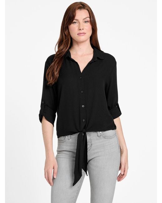 Guess Black Jackson Twill Tie Shirt
