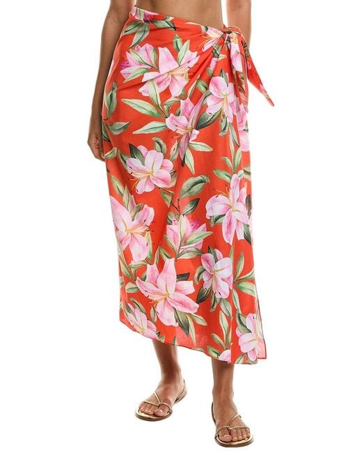 Mara Hoffman Red Izzi Midi Skirt