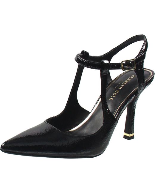 Kenneth Cole Black Romi Textured Crinkled Ankle Strap