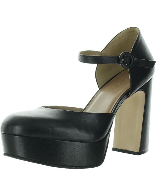 Bernardo Black Valencia Solid Leather Platform Heels