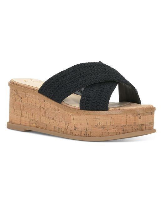 Jessica Simpson Black Ediza Crochet Platform Sandals