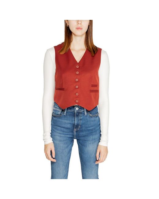 Vero Moda Red Polyester Vest