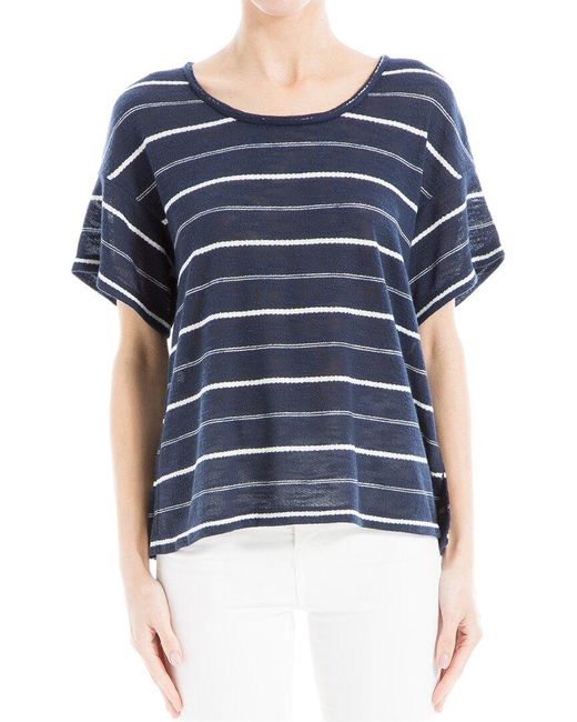 Max Studio Blue Stripe Top