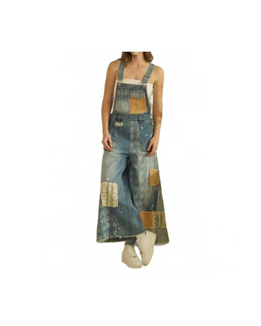 Oli & Hali Green Patchwork Overalls