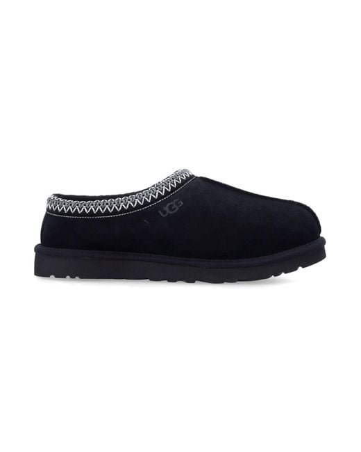 Ugg Black Tasman Leather Suede Shearling Mules for men
