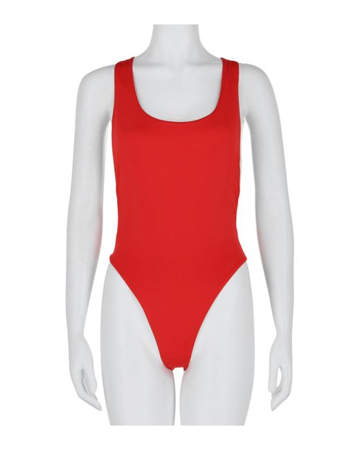 Off-White c/o Virgil Abloh Red Logo Band Swimsuit