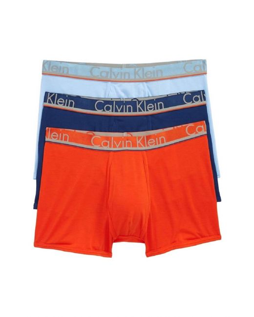 Calvin Klein Red 3 Underwear Comfort Microfiber Trunks for men