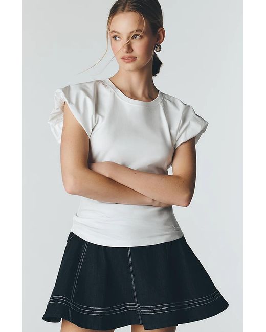 Maeve Gray Cloud Flutter-Sleeve Tee