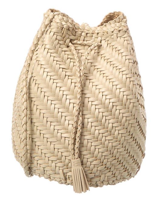 Dragon Diffusion Natural Pompom Double Jump Leather Crossbody