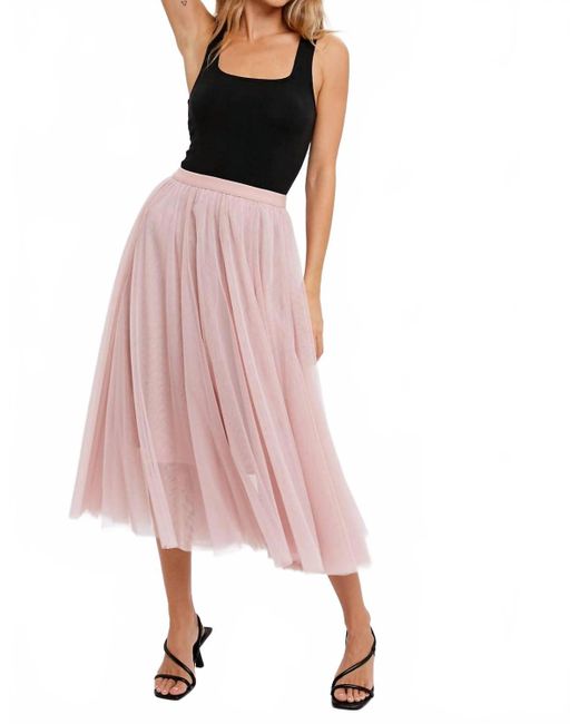 Bluivy Pink Tulle Midi Skirt