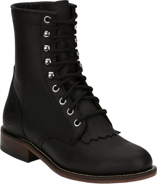 Justin Black Mckean 7" Roper Toe Boot