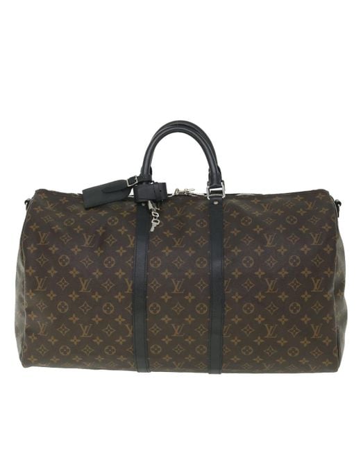 Louis Vuitton Black Keepall Bandouliere 55 Canvas Travel Bag (pre-owned)