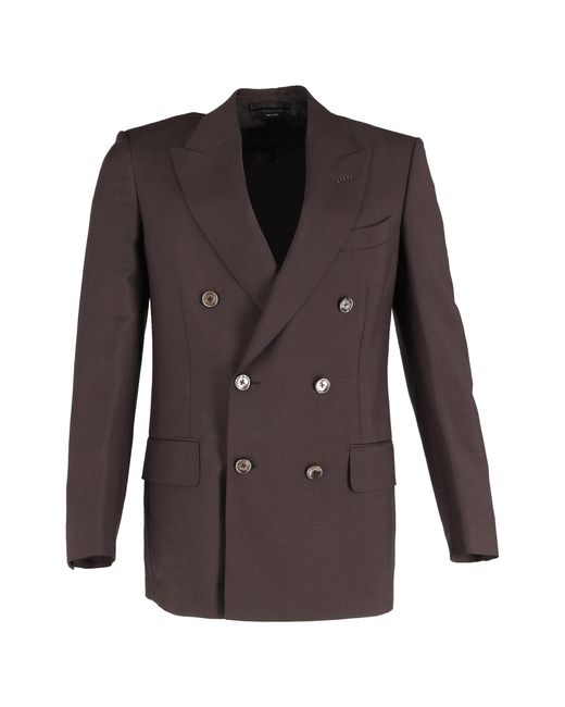 Tom Ford Brown Double-Breasted Jacket for men