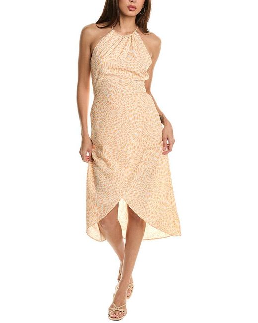 Sage the Label Natural Spanish Steps Linen-blend Midi Dress