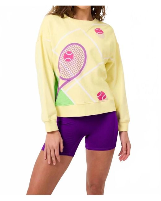 Terez Purple Graphic Crewneck Sweatshirt