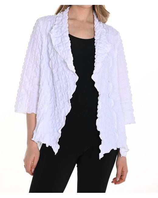 FRANK LYMAN White Woven Open-Front Cardigan