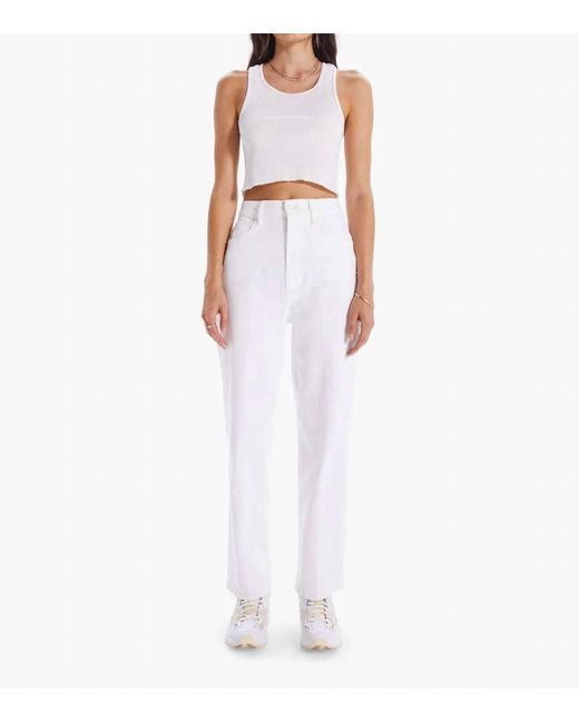 Mother White The High Waist Tunnel Vision Ankle Jeans