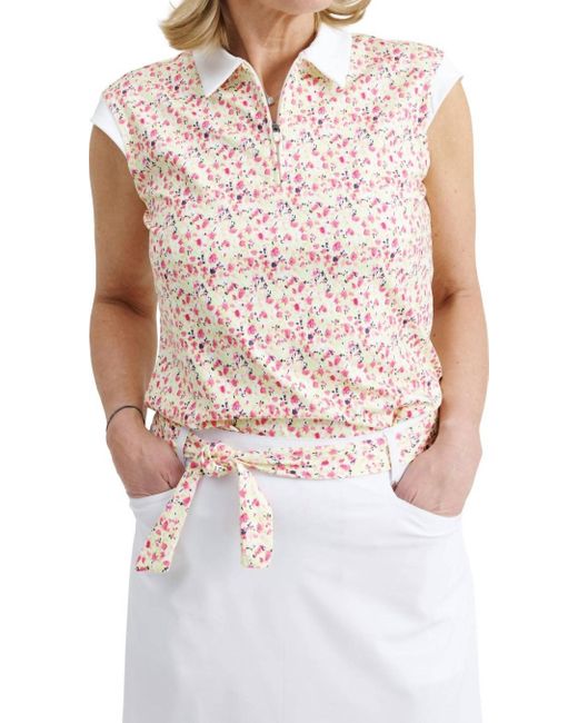 Abacus Sportswear White Lily Sleeveless Polo