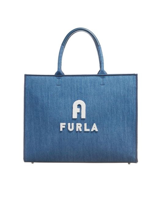 Furla Blue Opportunity Tote Jay Marshmallow Small
