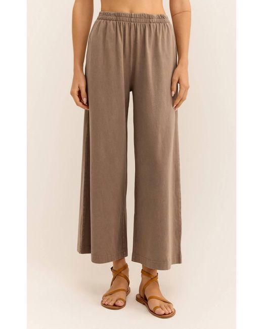 Z Supply Brown Scout Jersey Flare Pocket Pant