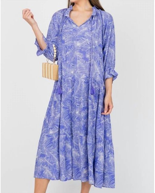 Easel Blue Forever Again Print Maxi Dress