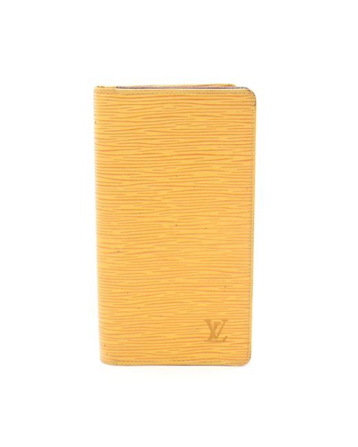 Louis Vuitton Porto Cult Credit Epi Bi-fold Long Wallet Leather Yellow