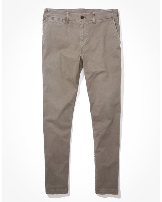 American Eagle Outfitters Gray Ae Flex Slim Lived-in Khaki Pant for men