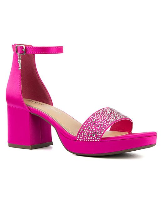 Juicy Couture Pink Nelly Ankle Strap Open Toe Block Heel