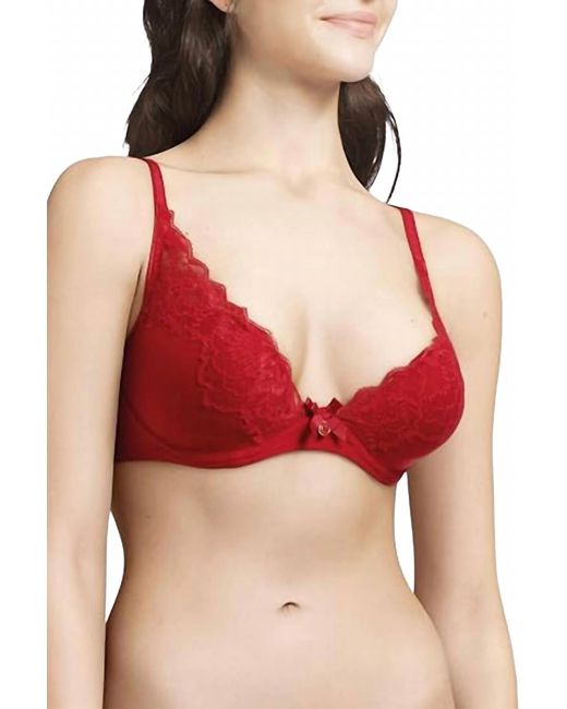 Chantelle Red Orangerie Plunge Bra
