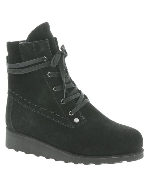 BEARPAW Black Krista Wide Suede Cold Weather Winter Boots