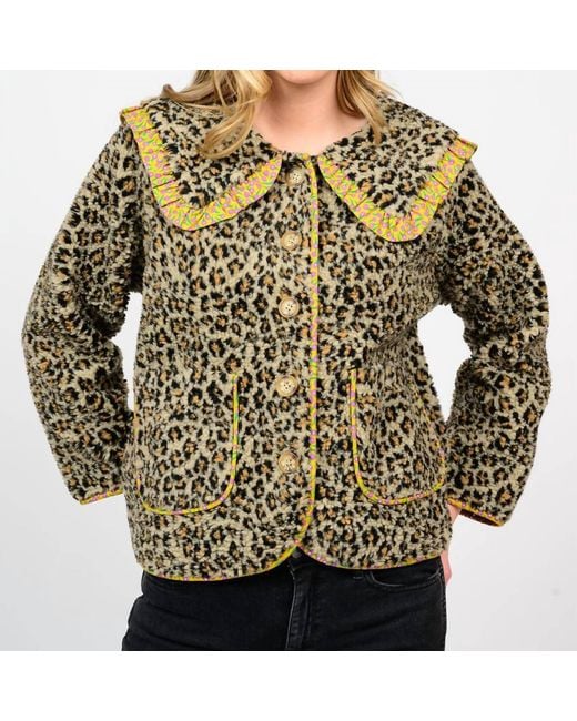 Ivy Jane Brown Leopard Sherpa Jacket