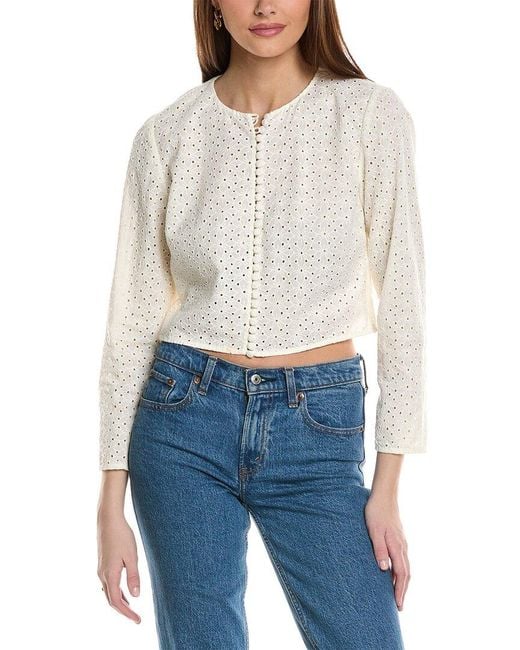 FRAME Blue Frame Eyelet Jacket