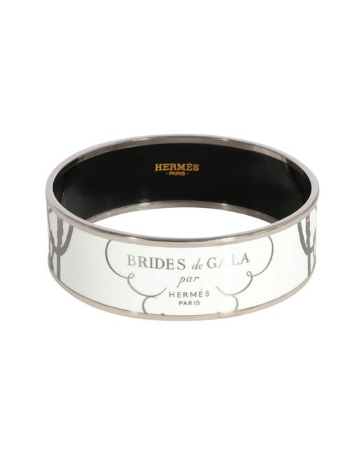 Hermès Black Plated Brides De Gala Shadow Enamel Bracelet (62mm)
