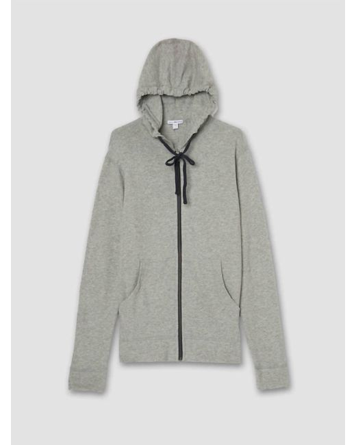 James Perse Gray Vintage Cotton Hoodie for men