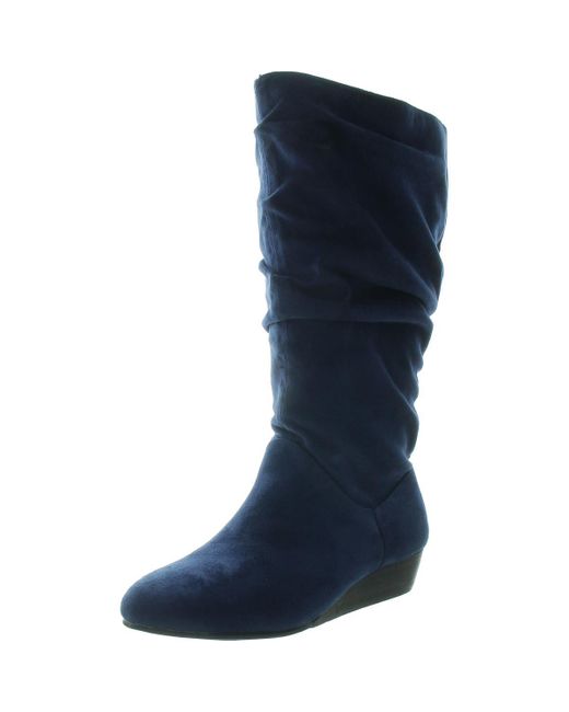 Masseys Blue Khloe Camouflage Canvas Mid-Calf Boots