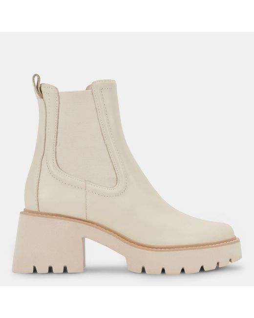 Dolce Vita Natural Hawk H20 Wide Booties Ivory Leather
