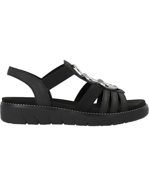 Remonte Black Synthetic Heel Strap Sandals