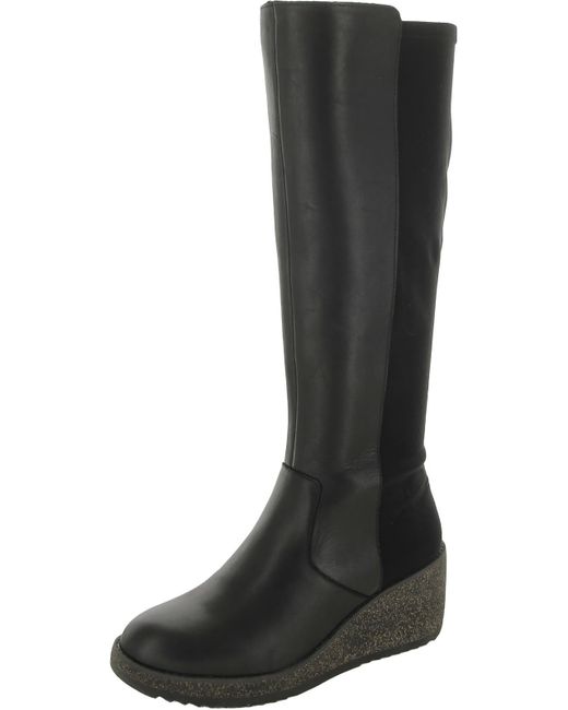Aetrex Black Rose Leather Comfort Knee-high Boots