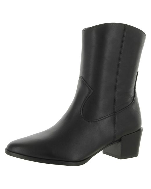Naturalizer Black Gaby Leather Mid-calf Cowboy, Western Boots
