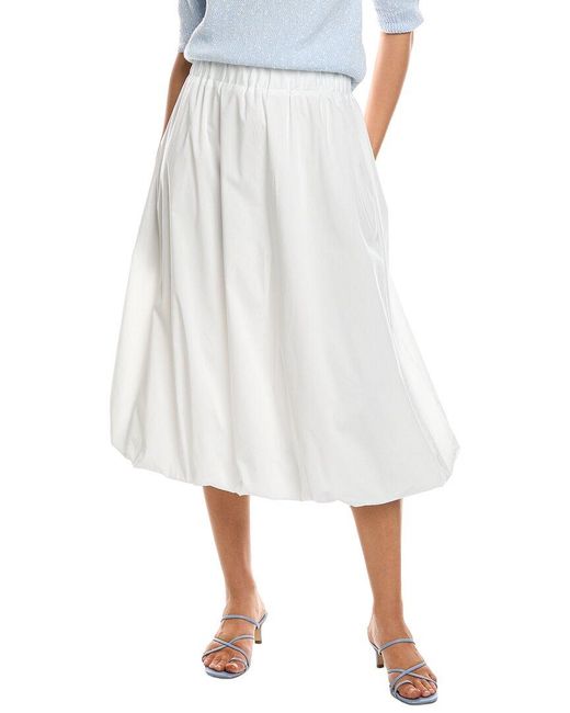 Nanette Lepore White Solid Skirt