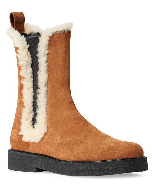 Staud Brown Suede Shearling Winter & Snow Boots