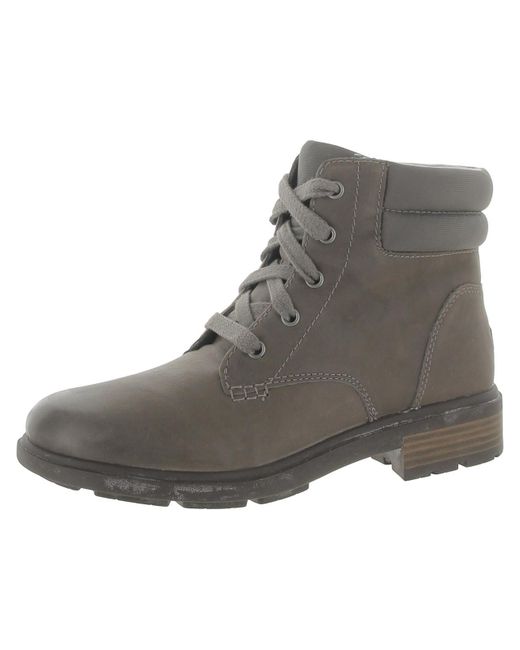 Ugg Gray Harrison Leather Lace Up Ankle Boots