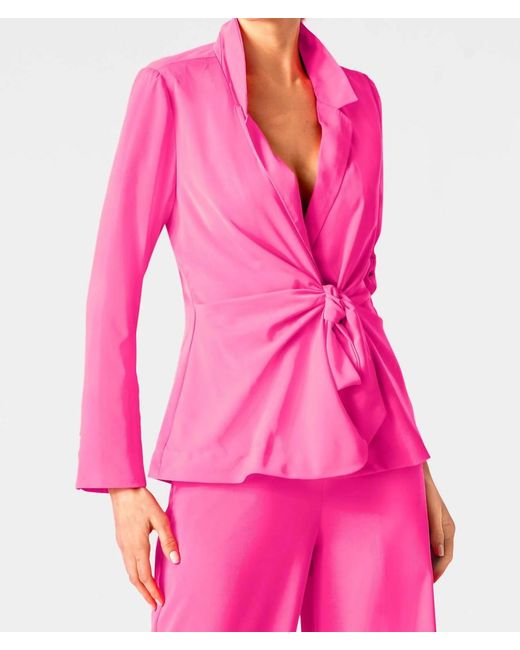 Gretchen Scott Pink Tie Front Jacket Top