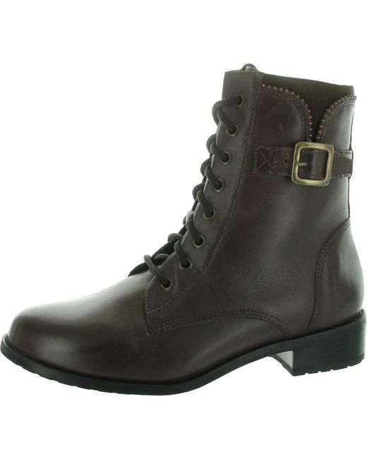 David Tate Black Lace-Up Leather Combat & Lace-Up Boots