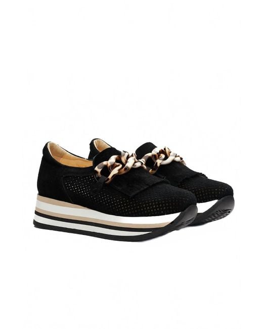 Softwaves Black Cloe Velour Sneaker