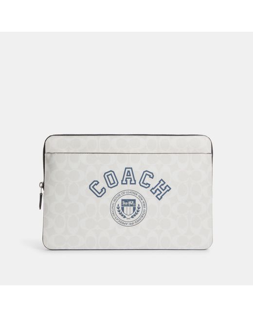 Coach Outlet Laptop Sleeve In Signature Canvas With Coach Varsity Lyst